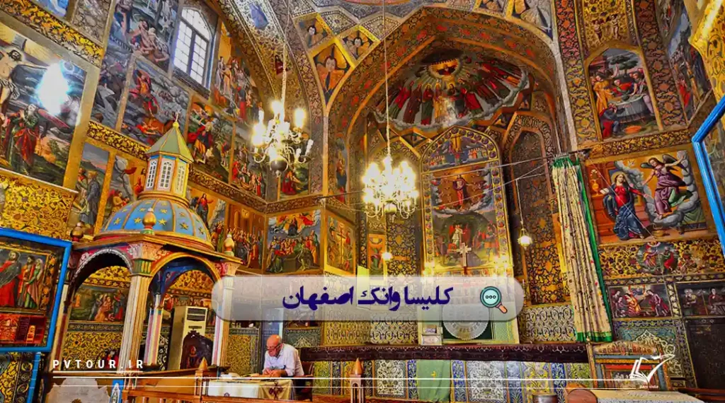 تصویری از نقاشی های محراب کلیسای وانک، از کلیساهای اصفهان